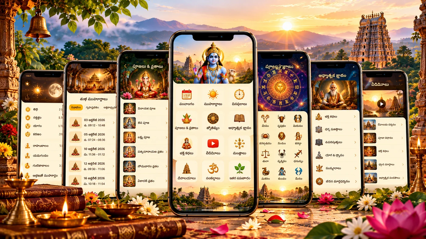 Tithra మొబైల్ యాప్ ఇంటర్‌ఫేస్